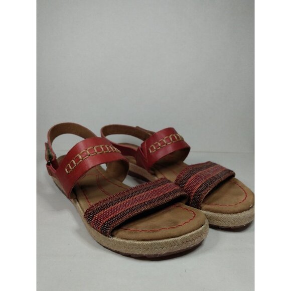 Born Shoes - Born Women's  Size 8 Band Strappy Slingback Sandal Red Tapestry Espadrille